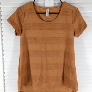 LuLaRoe Rustic Stripe Orange Woman's Top T-Shirt - Small